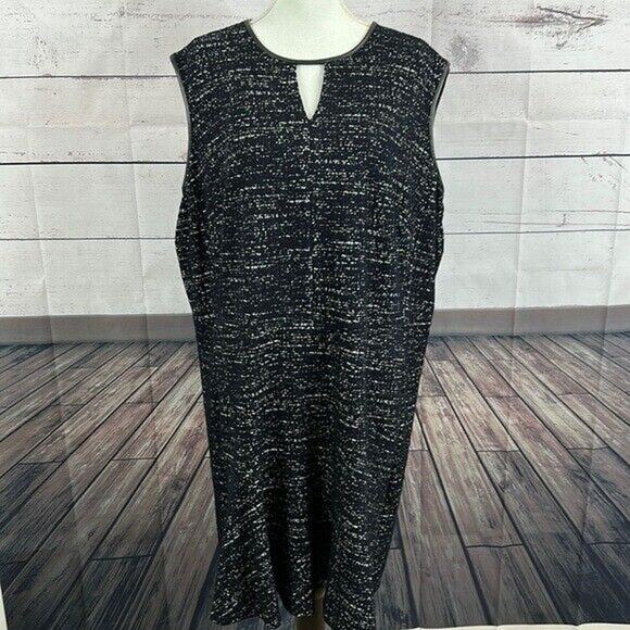 Nic Zoe Dress Womens 2X XXL Black Midi Career Office Knit Zip Capsule - Picture 1 of 11